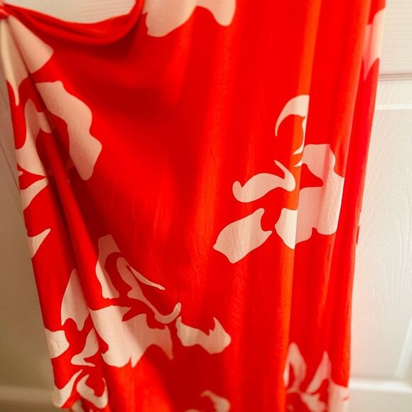 Karina Grimaldi Vibrant Orange and White Maxi Dress - Picture 5 of 13